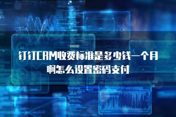 钉钉CRM收费标准是多少钱一个月啊怎么设置密码支付