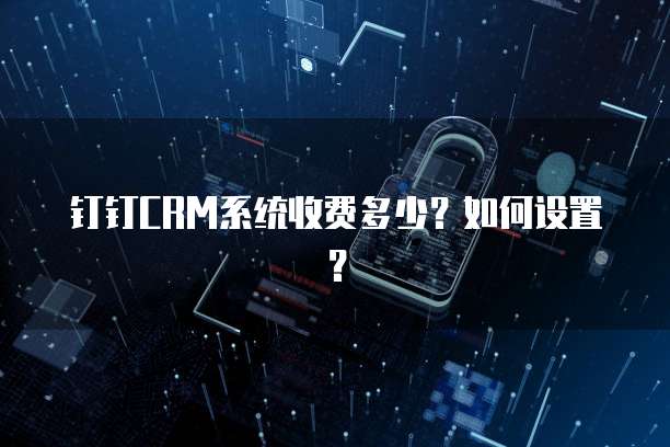 钉钉CRM系统收费多少?如何设置?