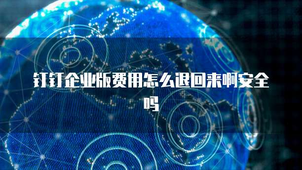 钉钉企业版费用怎么退回来啊安全吗