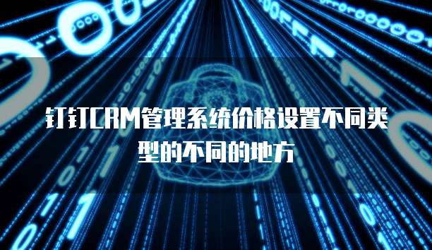 钉钉CRM管理系统价格设置不同类型的不同的地方