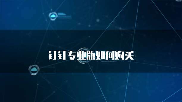 钉钉专业版如何购买