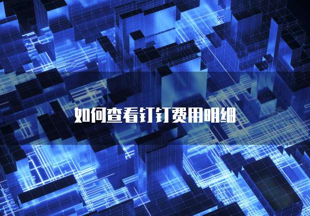 如何查看钉钉费用明细