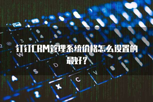 钉钉CRM管理系统价格怎么设置的最好?