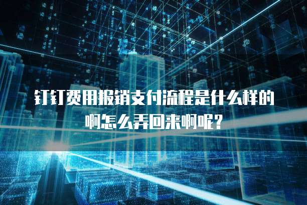 钉钉费用报销支付流程是什么样的啊怎么弄回来啊呢?