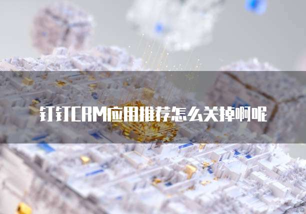 钉钉CRM应用推荐怎么关掉啊呢