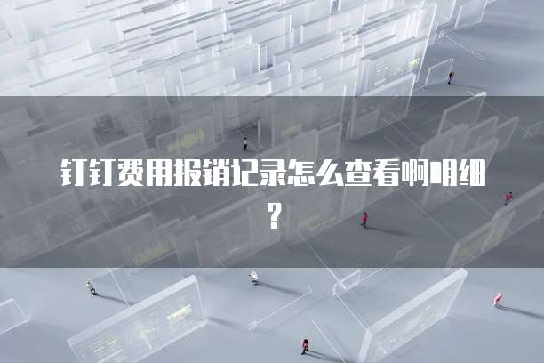 钉钉费用报销记录怎么查看啊明细?