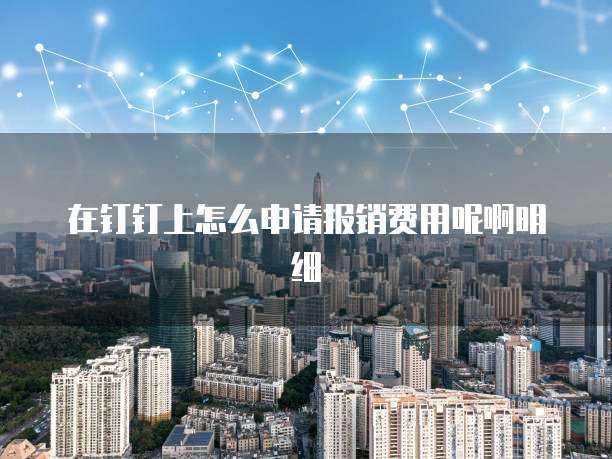 在钉钉上怎么申请报销费用呢啊明细