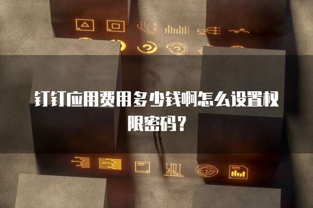 钉钉应用费用多少钱啊怎么设置权限密码?