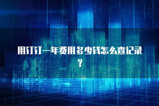 用钉钉一年费用多少钱怎么查记录?