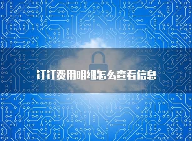 钉钉费用明细怎么查看信息