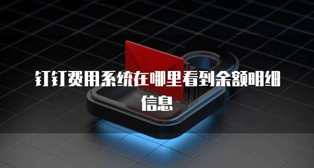 钉钉费用系统在哪里看到余额明细信息