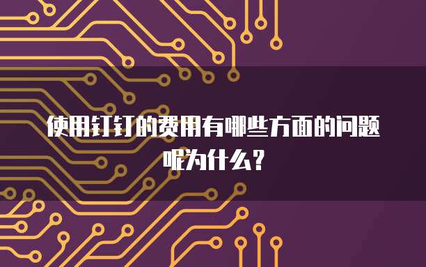 使用钉钉的费用有哪些方面的问题呢为什么?