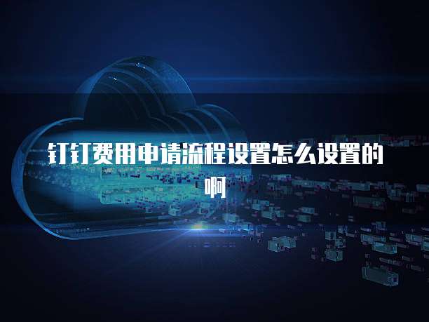 钉钉费用申请流程设置怎么设置的啊