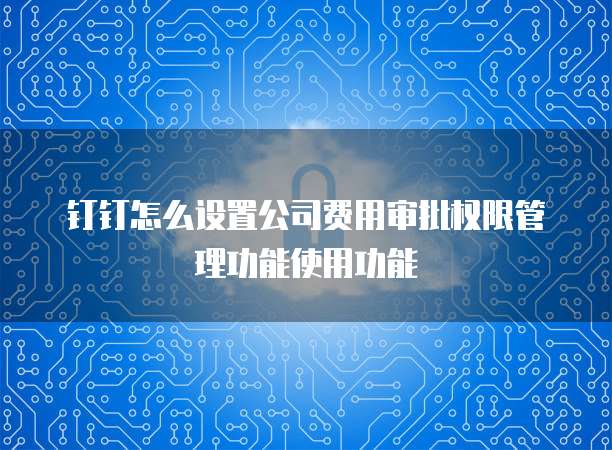 钉钉怎么设置公司费用审批权限管理功能使用功能