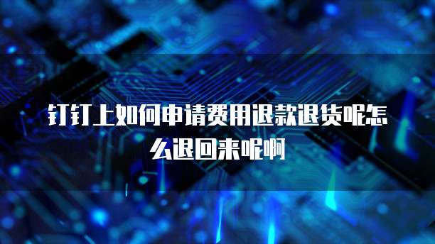 钉钉上如何申请费用退款退货呢怎么退回来呢啊