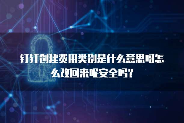 钉钉创建费用类别是什么意思呀怎么改回来呢安全吗?
