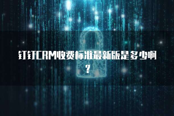 钉钉CRM收费标准最新版是多少啊?