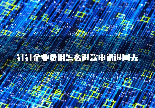 钉钉企业费用怎么退款申请退回去