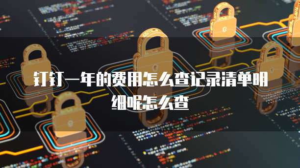 钉钉一年的费用怎么查记录清单明细呢怎么查