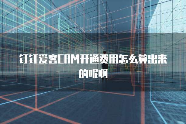 钉钉爱客CRM开通费用怎么算出来的呢啊
