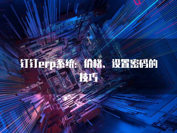 钉钉erp系统:价格、设置密码的技巧