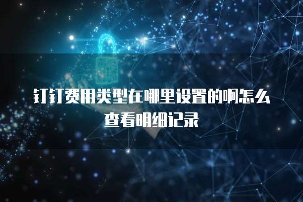 钉钉费用类型在哪里设置的啊怎么查看明细记录