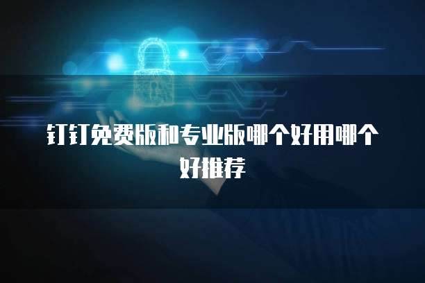 钉钉免费版和专业版哪个好用哪个好推荐