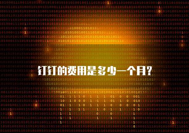 钉钉的费用是多少一个月?