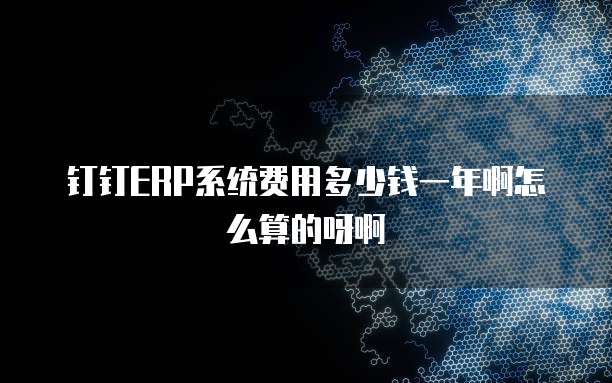 钉钉ERP系统费用多少钱一年啊怎么算的呀啊