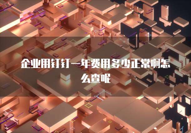 企业用钉钉一年费用多少正常啊怎么查呢