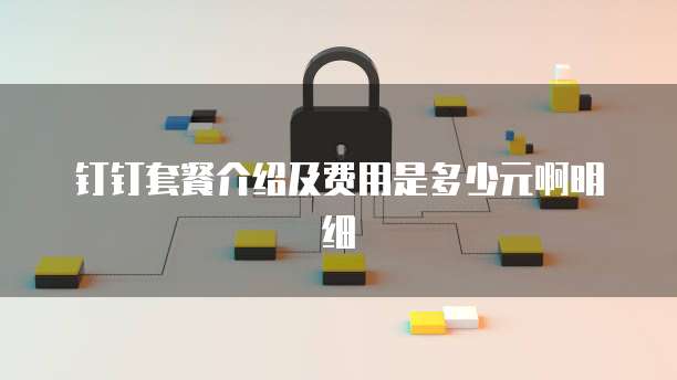 钉钉套餐介绍及费用是多少元啊明细