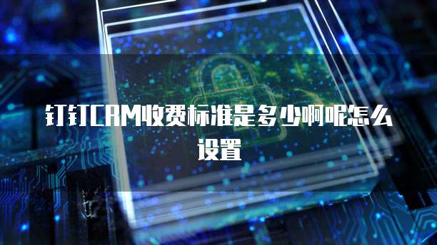 钉钉CRM收费标准是多少啊呢怎么设置