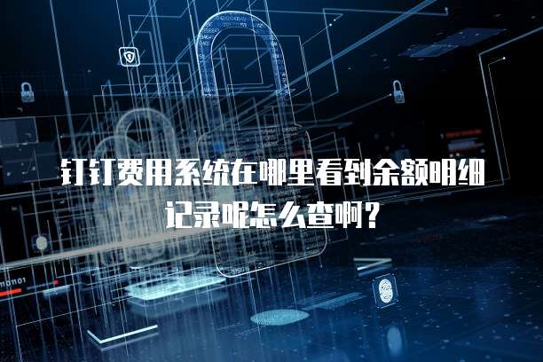 钉钉费用系统在哪里看到余额明细记录呢怎么查啊？