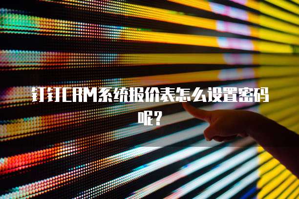 钉钉CRM系统报价表怎么设置密码呢?
