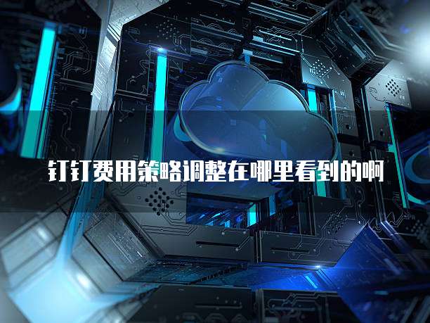 钉钉费用策略调整在哪里看到的啊