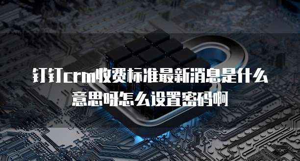 钉钉crm收费标准最新消息是什么意思呀怎么设置密码啊