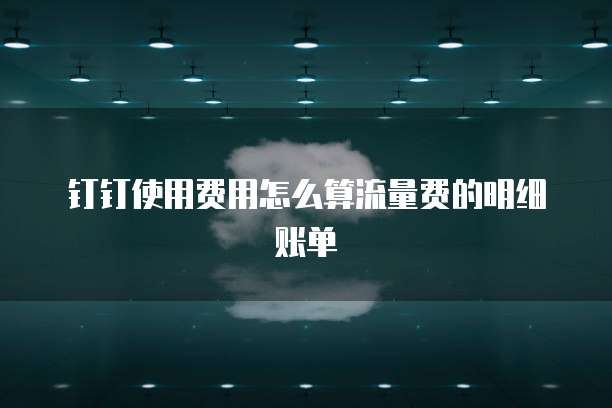 钉钉使用费用怎么算流量费的明细账单