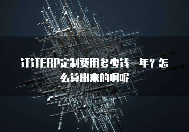 钉钉ERP定制费用多少钱一年?怎么算出来的啊呢