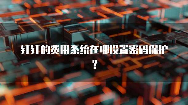 钉钉的费用系统在哪设置密码保护?