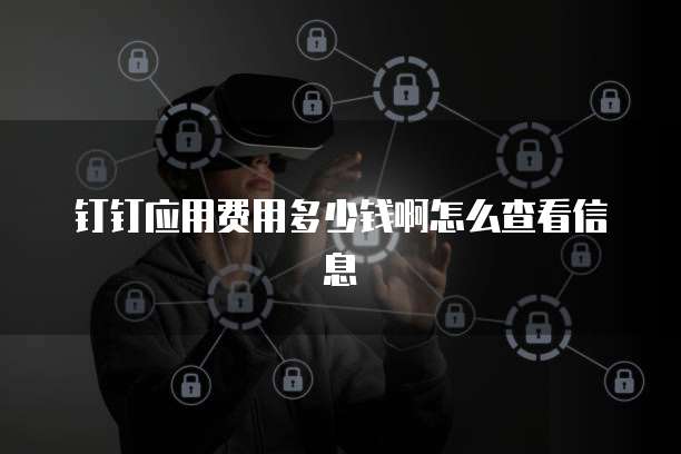 钉钉应用费用多少钱啊怎么查看信息
