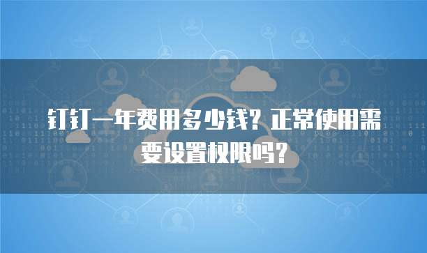 钉钉一年费用多少钱？正常使用需要设置权限吗？