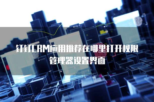 钉钉CRM应用推荐在哪里打开权限管理器设置界面