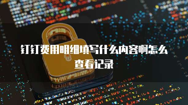 钉钉费用明细填写什么内容啊怎么查看记录