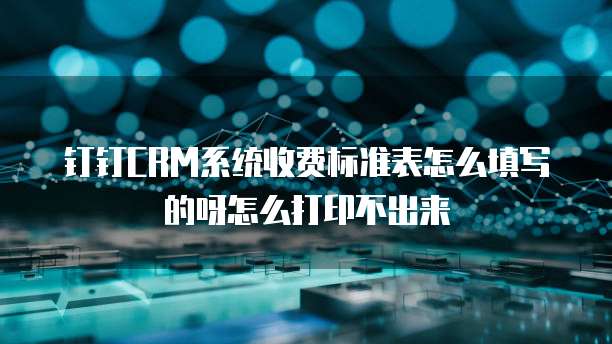 钉钉CRM系统收费标准表怎么填写的呀怎么打印不出来