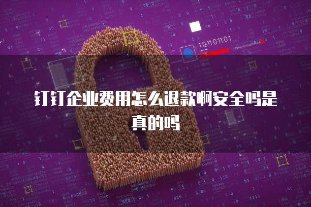 钉钉企业费用怎么退款啊安全吗是真的吗