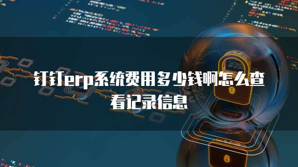 钉钉erp系统费用多少钱啊怎么查看记录信息