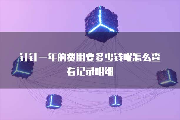 钉钉一年的费用要多少钱呢怎么查看记录明细