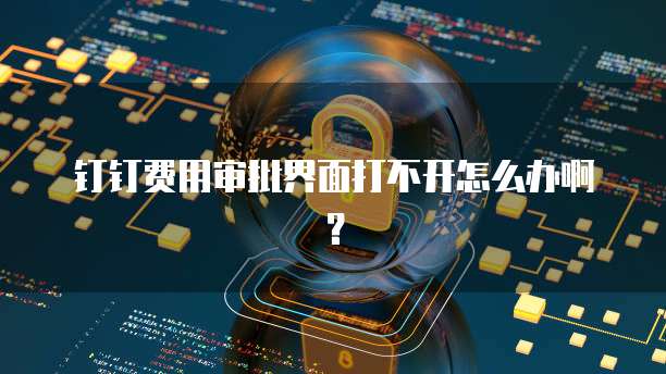 钉钉费用审批界面打不开怎么办啊？