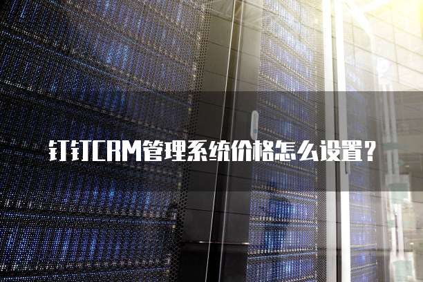 钉钉CRM管理系统价格怎么设置?