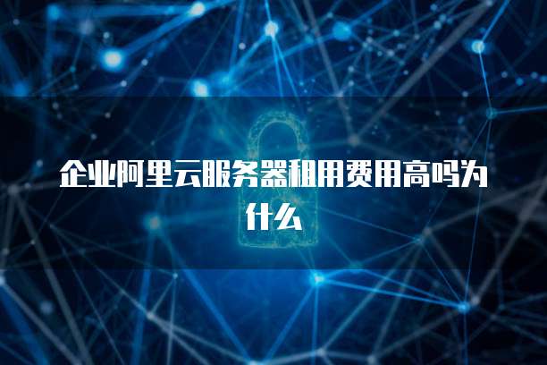企业阿里云服务器租用费用高吗为什么